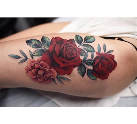 30+ Rose Tattoo Designs For Thigh